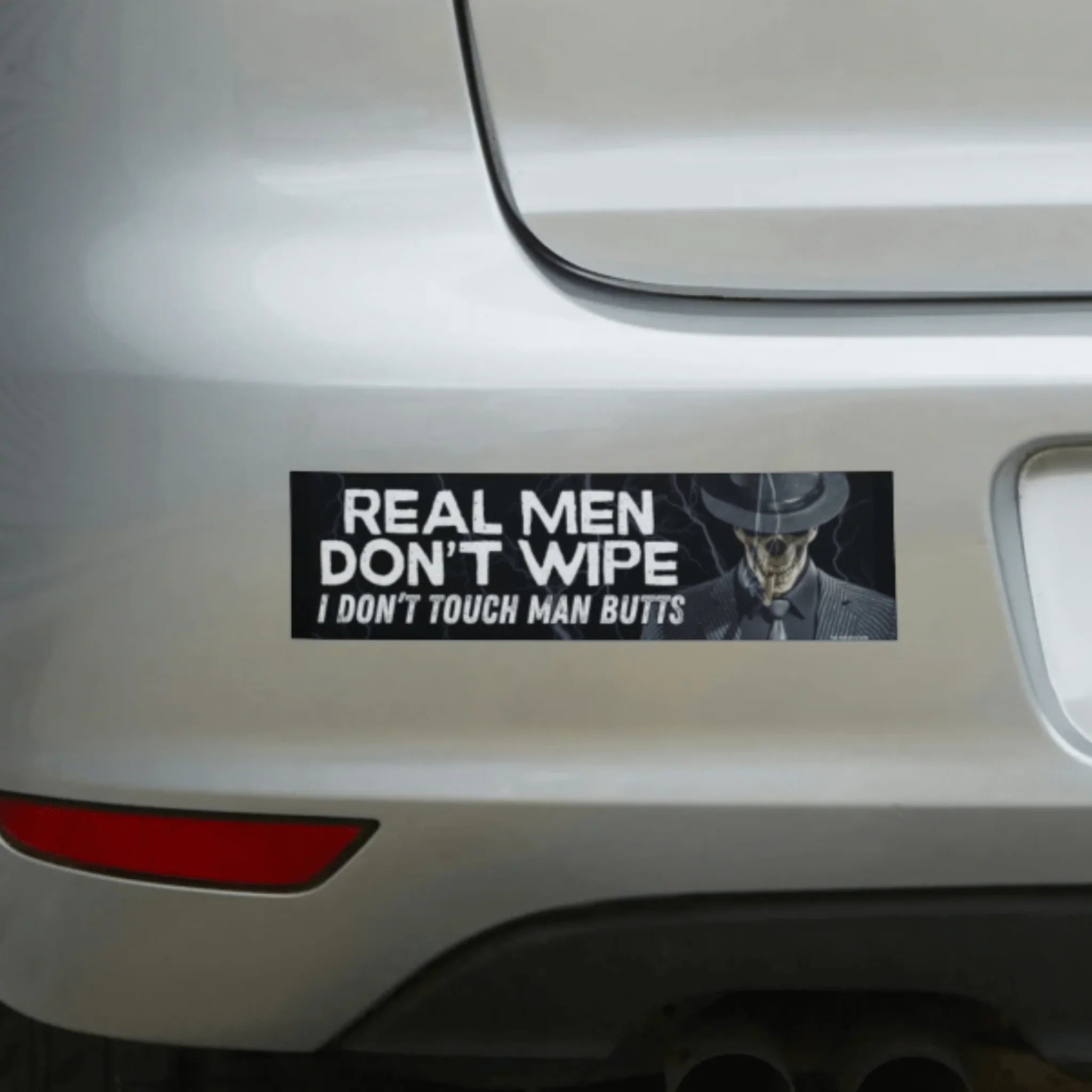 REAL MEN DON’T WIPE (I Don’t Touch Man Butts) - Frog Mustard Stickers