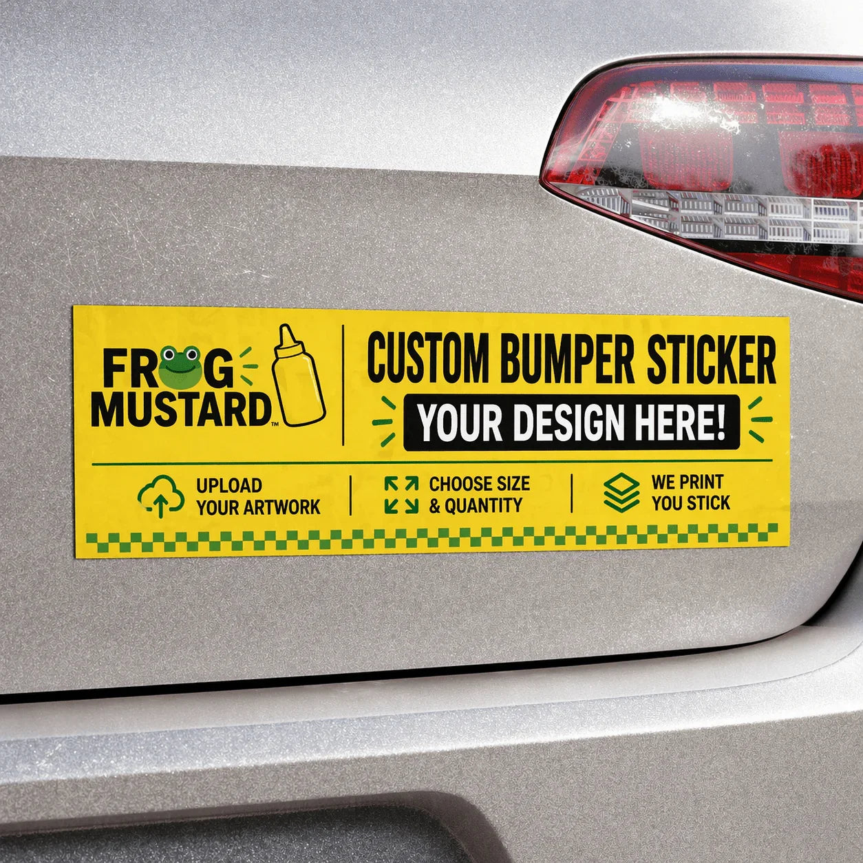 Single Custom Sticker or Magnet - Your Design, Your Size (Up to 8.5" x 4" - Please Read Product Description) - Frog Mustard Stickers