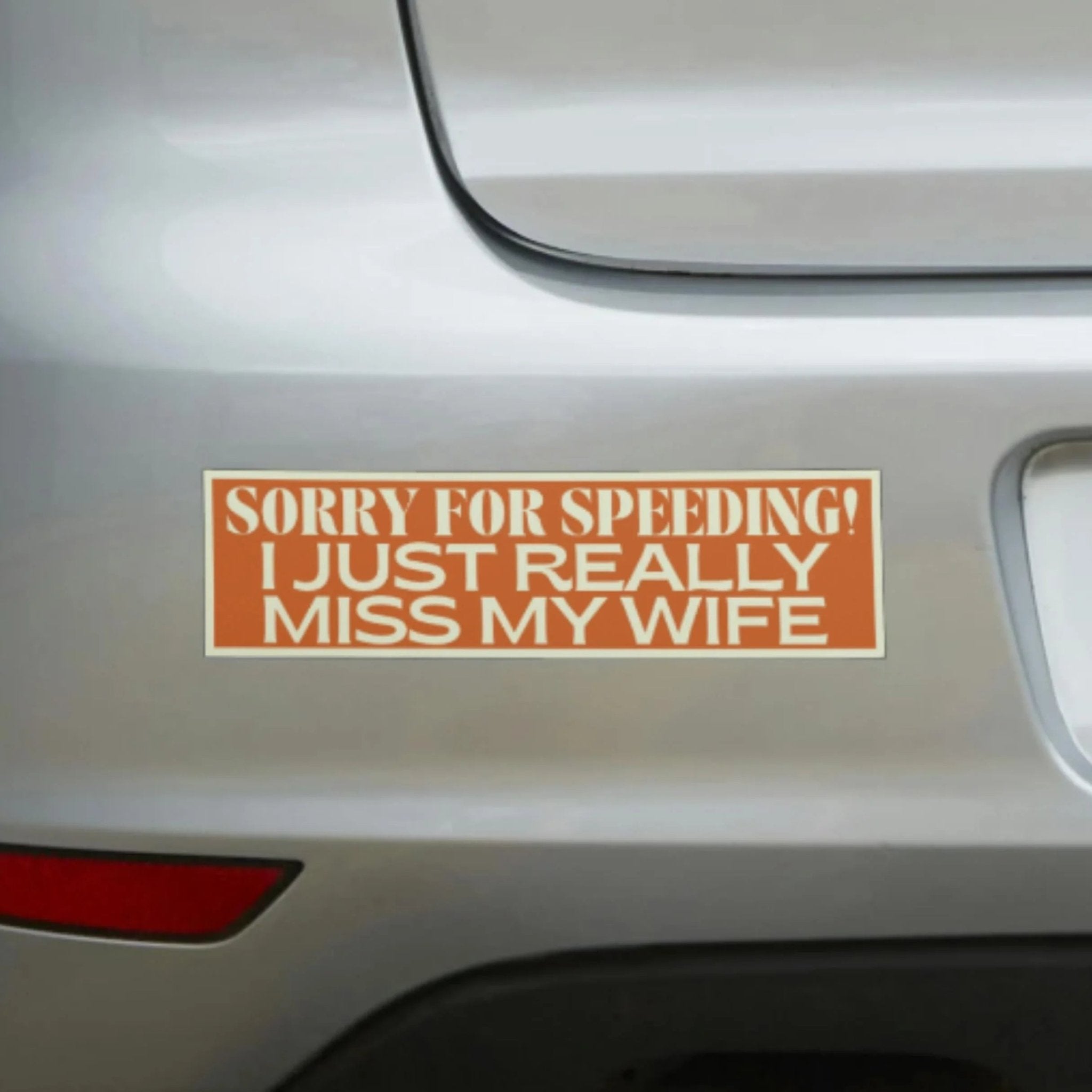 Sorry for Speeding I Just Really Miss My Wife - Frog Mustard Stickers
