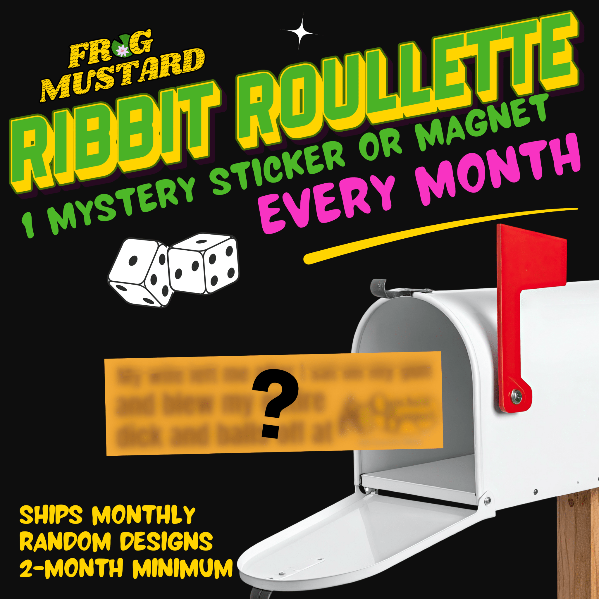 Swampscriptions: Monthly Stickers & Magnets (up to 70% off) 🐸📦 - Frog Mustard Stickers