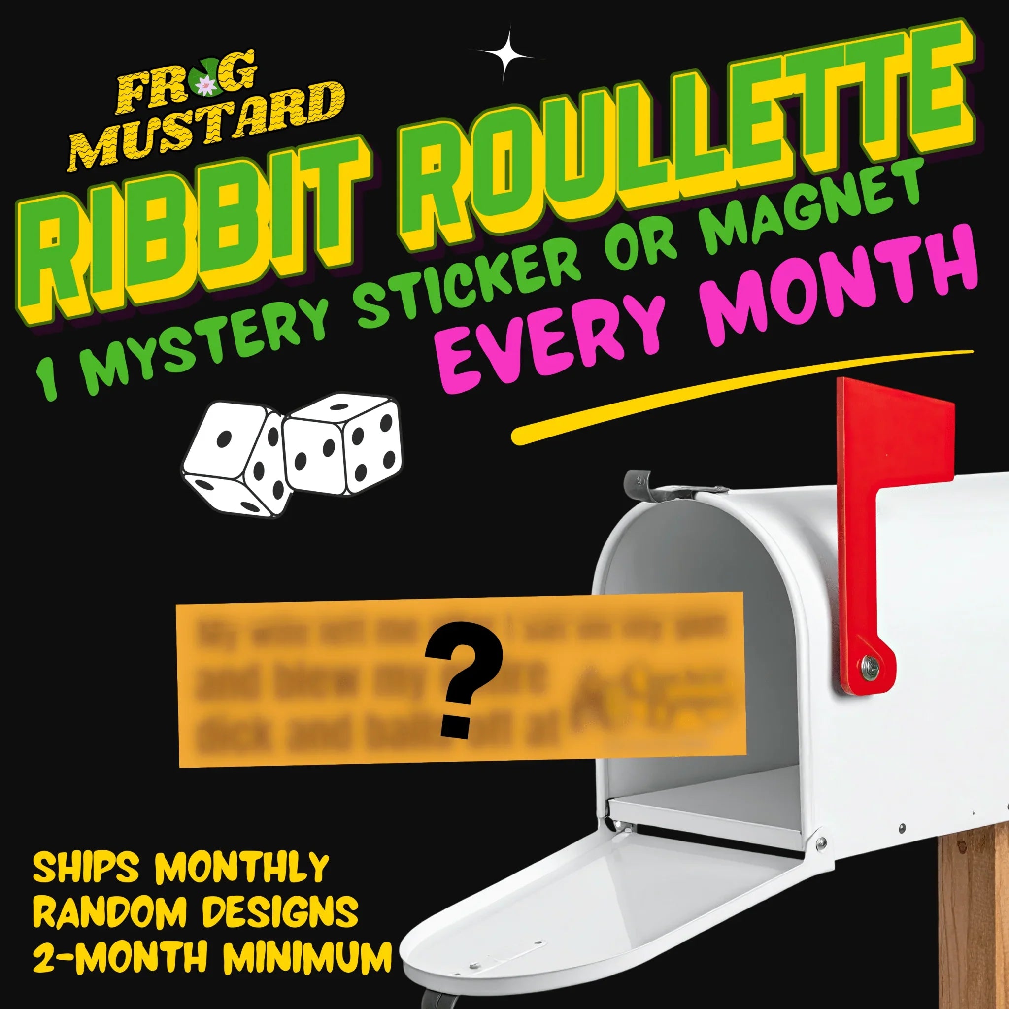 Swampscriptions: Monthly Stickers & Magnets (up to 70% off) 🐸📦 - Frog Mustard Stickers