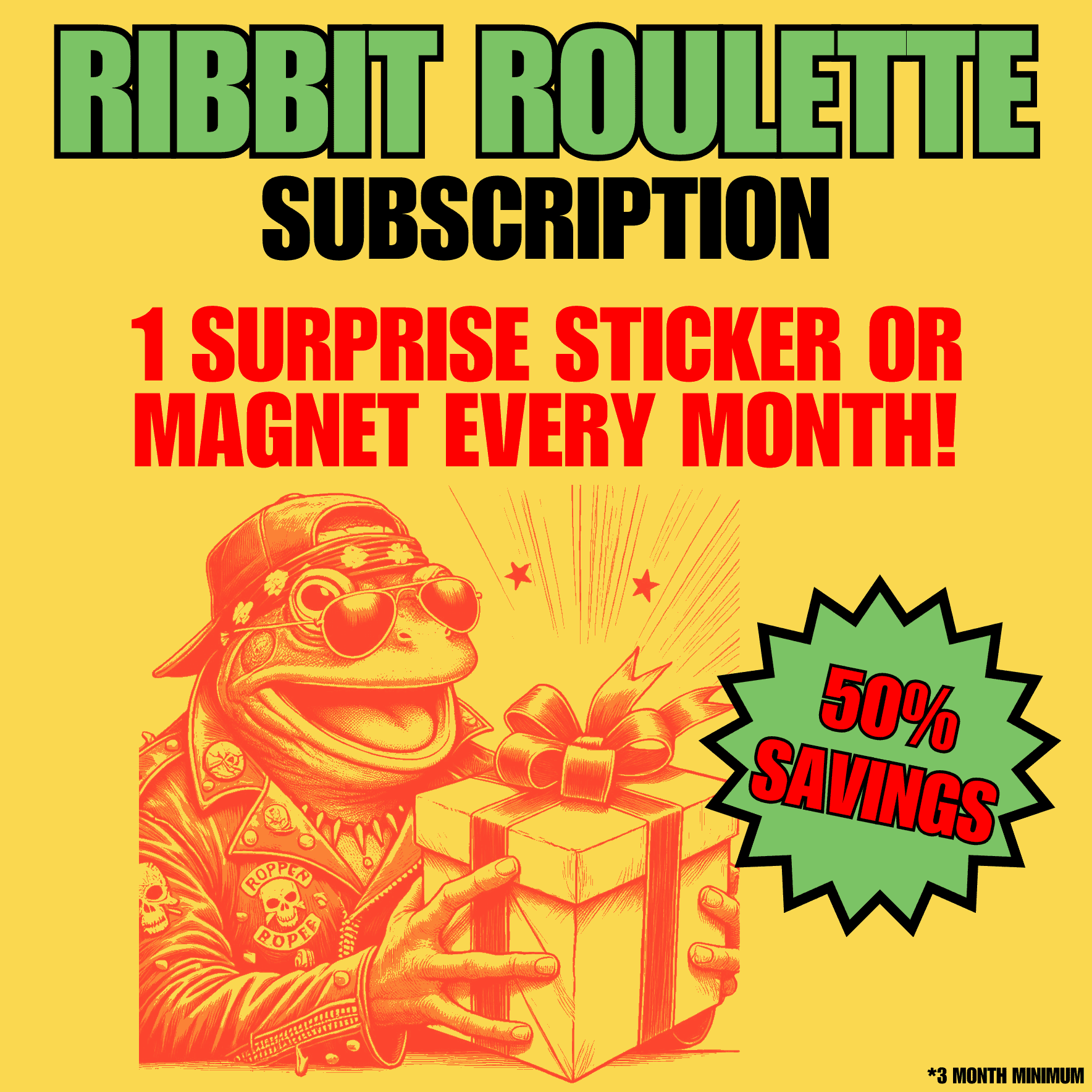 Swampscriptions: Monthly Stickers & Magnets (up to 70% off) 🐸📦 - Frog Mustard Stickers