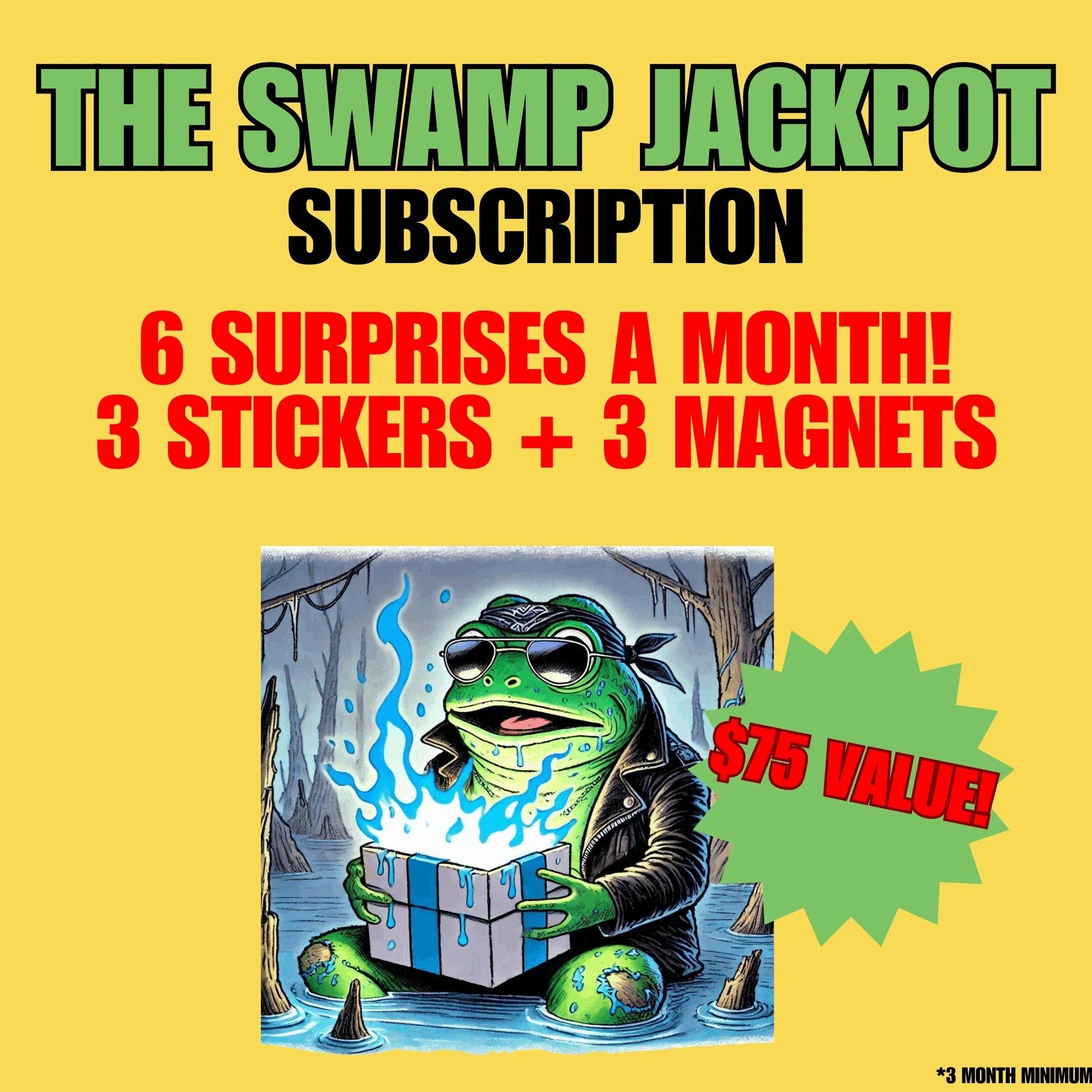 Swampscriptions: Monthly Stickers & Magnets (up to 70% off) 🐸📦 - Frog Mustard Stickers