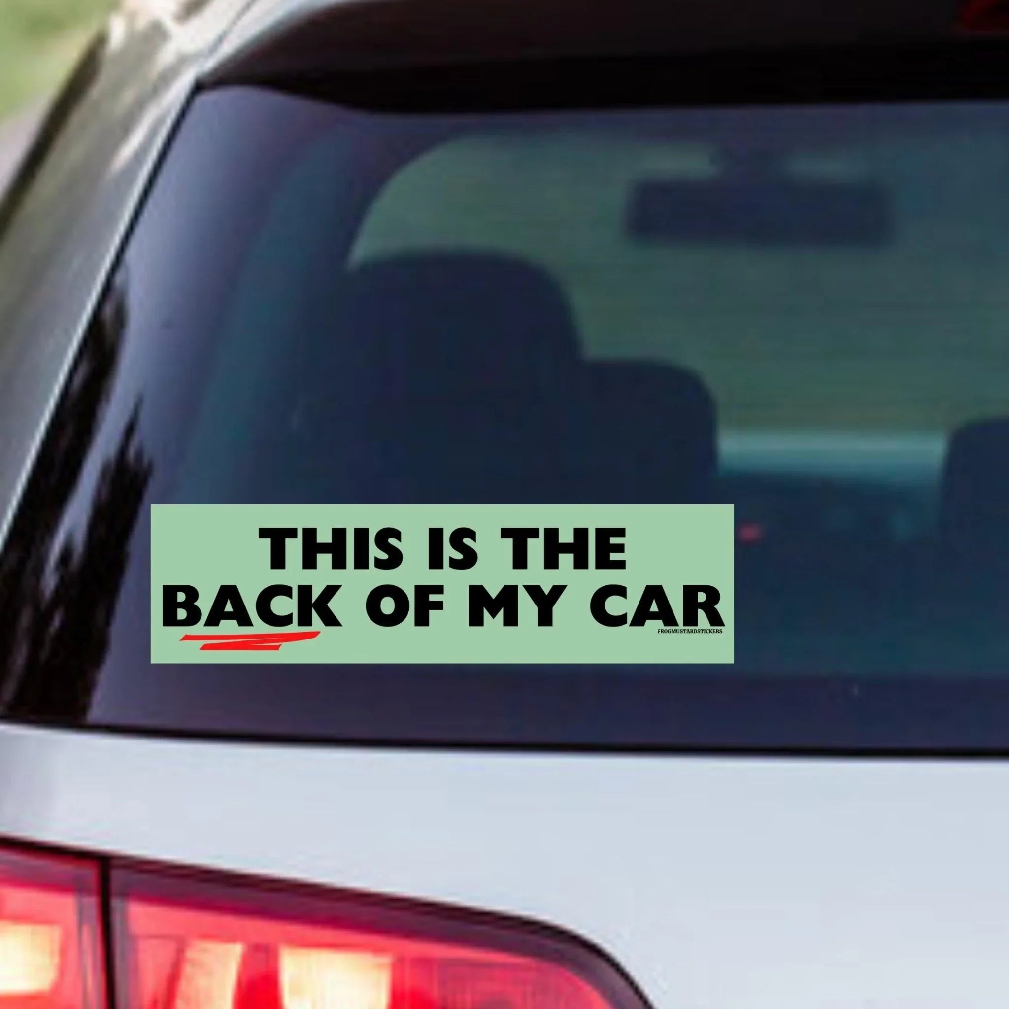 This is the Back of My Car - Frog Mustard Stickers