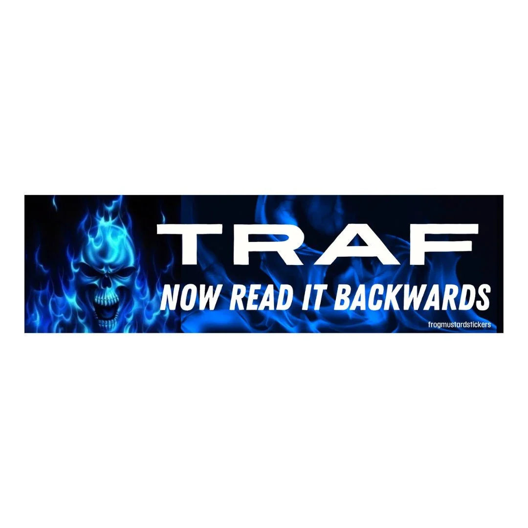 TRAF - Now Read it Backwards - Frog Mustard Stickers