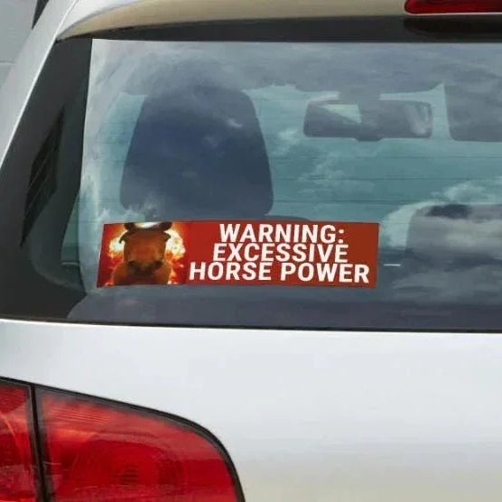 WARNING: Excessive Horsepower - Frog Mustard Stickers