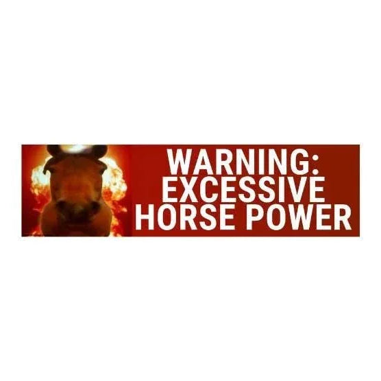 WARNING: Excessive Horsepower - Frog Mustard Stickers
