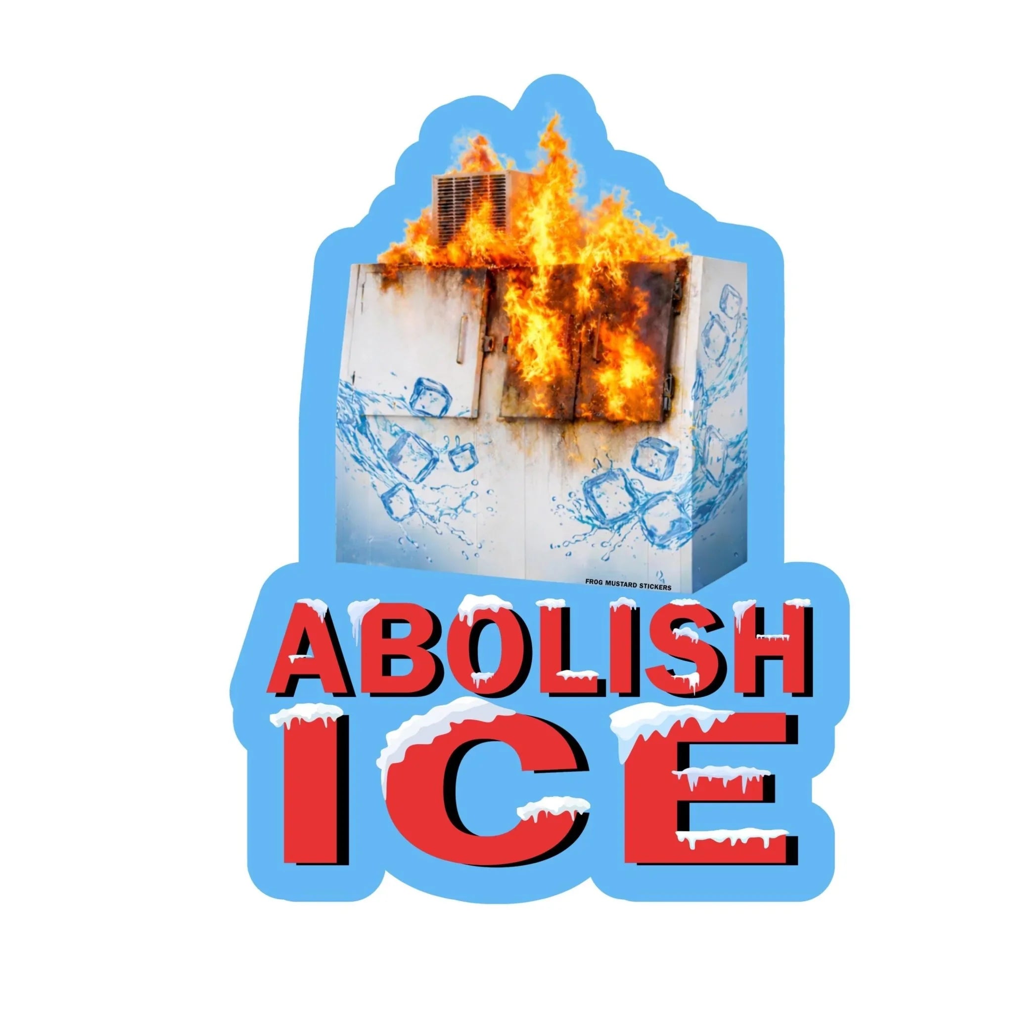Abolish ICE 4" Die Cut - Frog Mustard Stickers