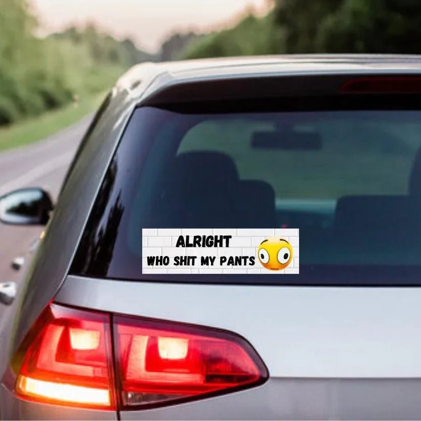 Alright Who Shit my Pants - Frog Mustard Stickers