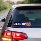 Aw Hell Naw - Cat Throwing Brick - Frog Mustard Stickers
