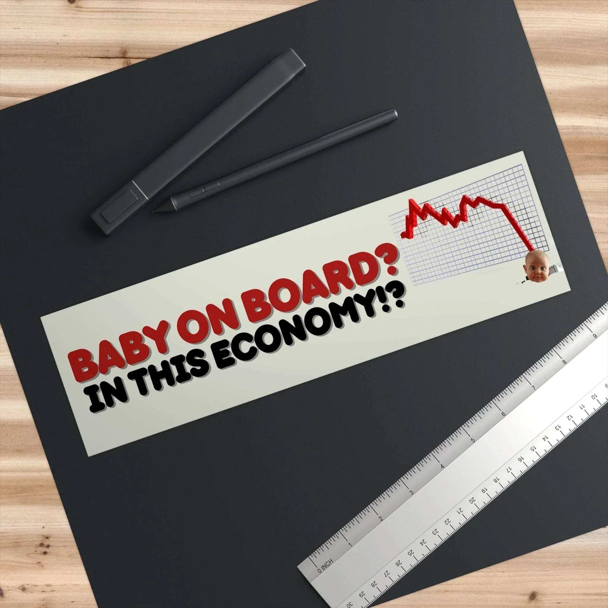 Baby on board? In this economy?! - Frog Mustard Stickers