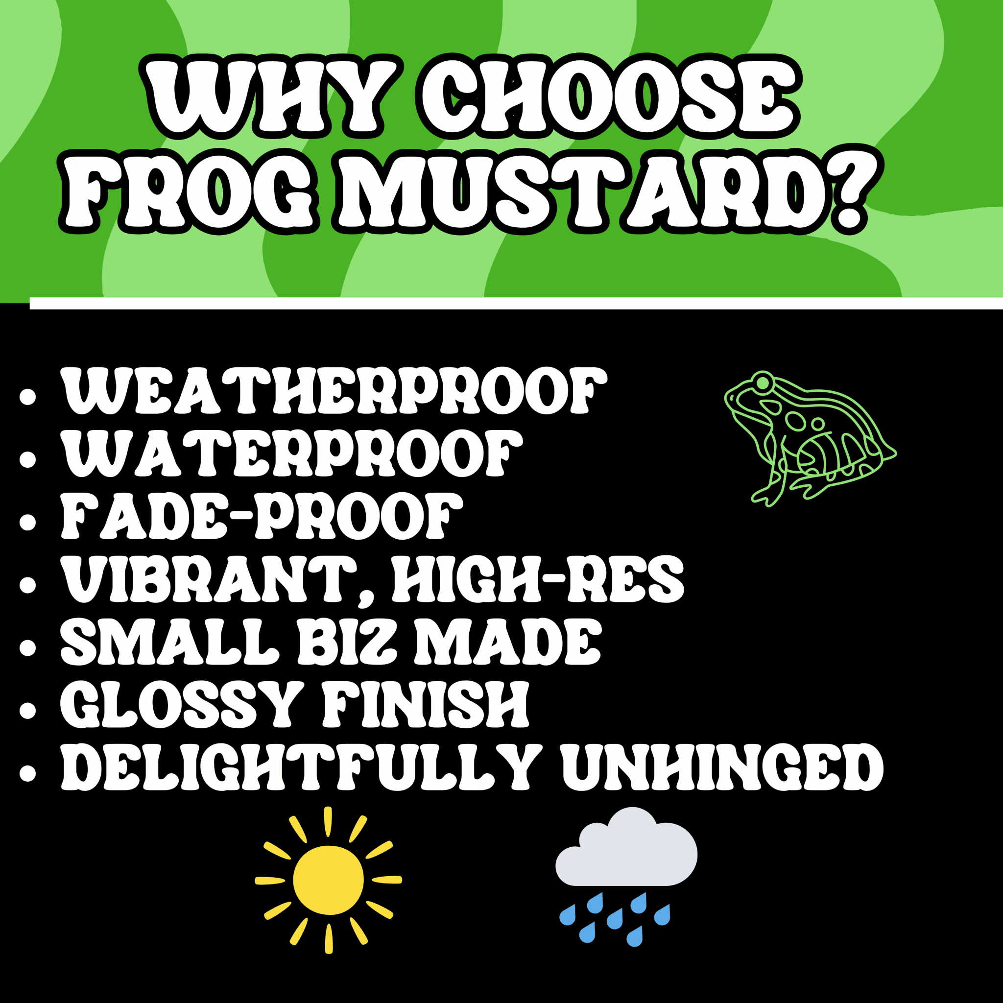 Back the Bussy - Frog Mustard Stickers