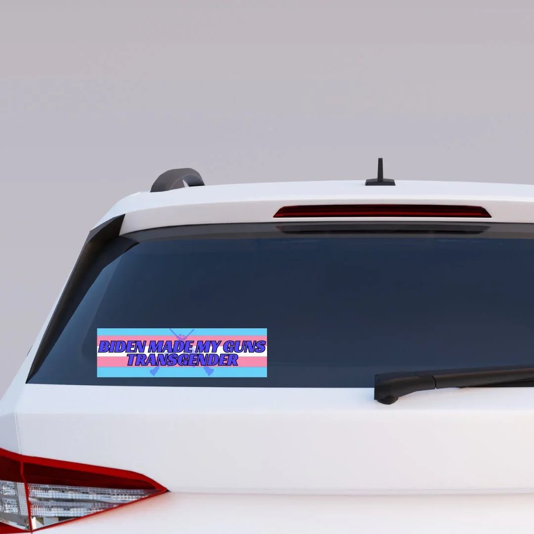 Biden Made My Guns Transgender Decal - Frog Mustard Stickers