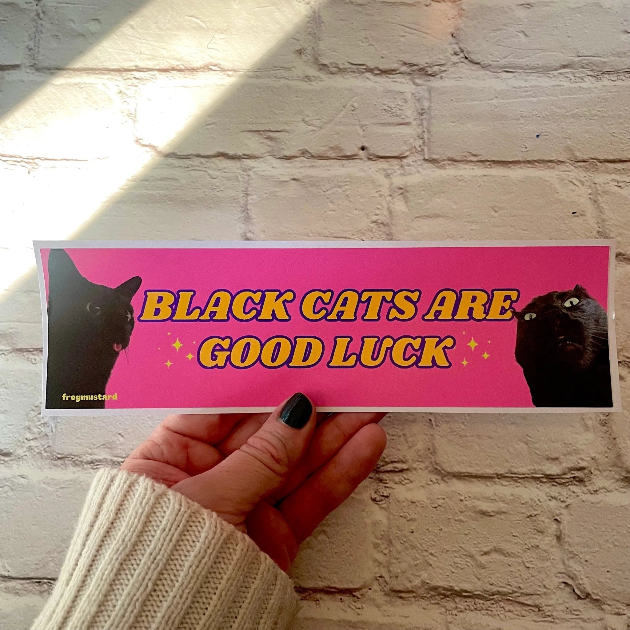 Black Cats are Good Luck - Frog Mustard Stickers