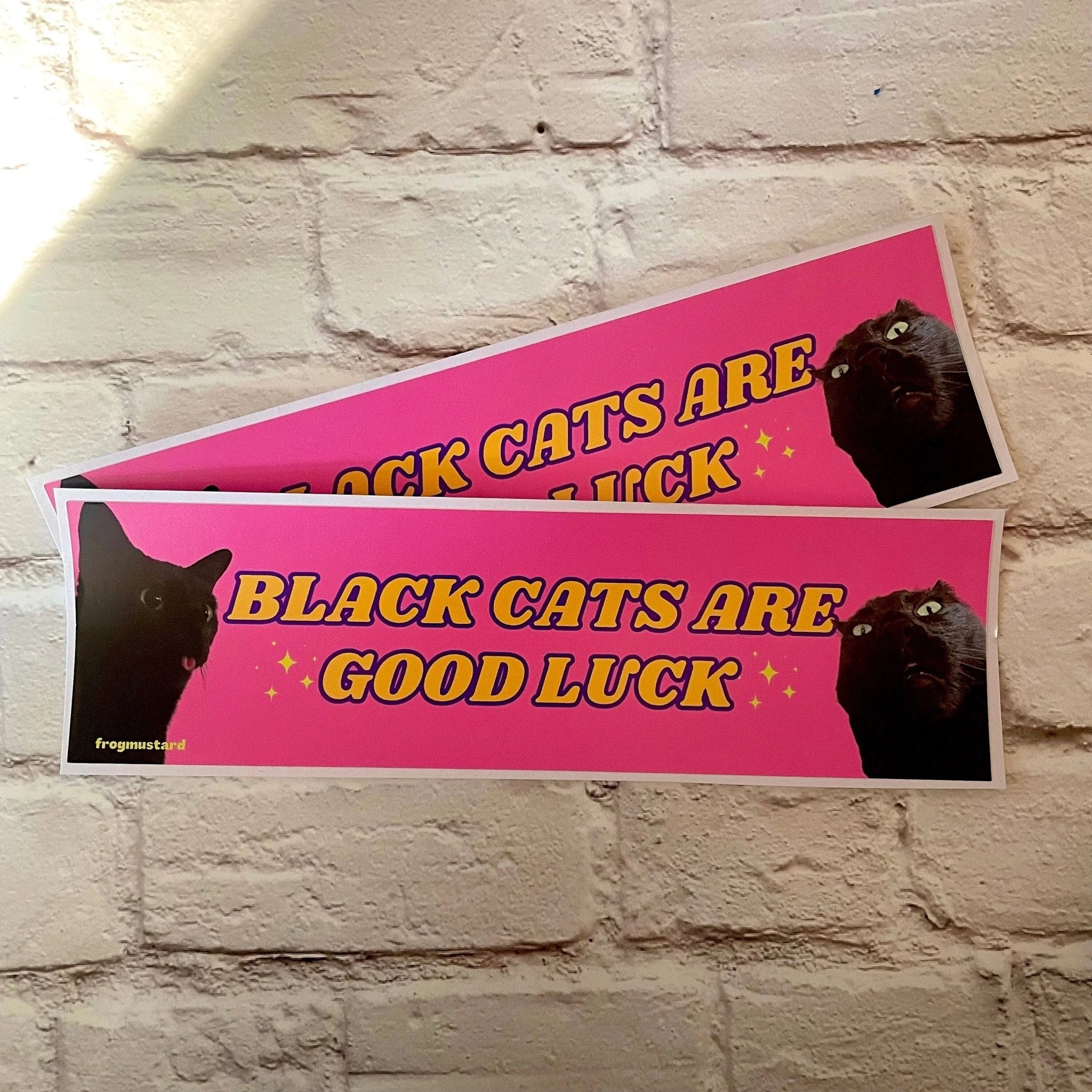 Black Cats are Good Luck - Frog Mustard Stickers
