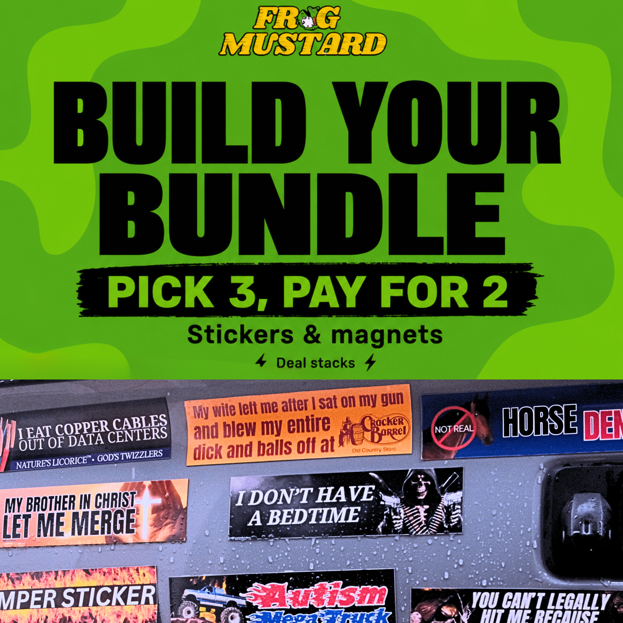 Build Your Own Sticker & Magnet Bundle - Frog Mustard Stickers