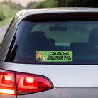 Caution this driver may morph into a rat - Frog Mustard Stickers