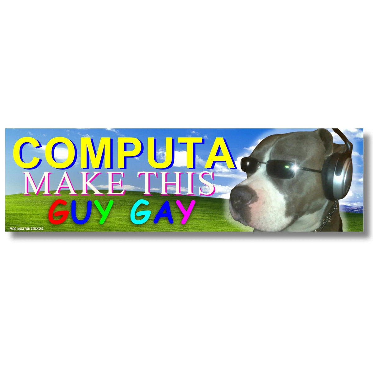 COMPUTA Make This Guy Gay - Frog Mustard Stickers