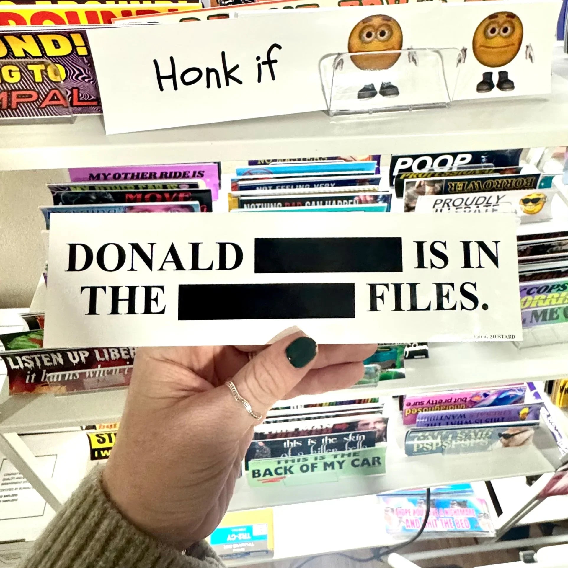 Donald [REDACTED] Is in the [REDACTED] Files - Frog Mustard Stickers