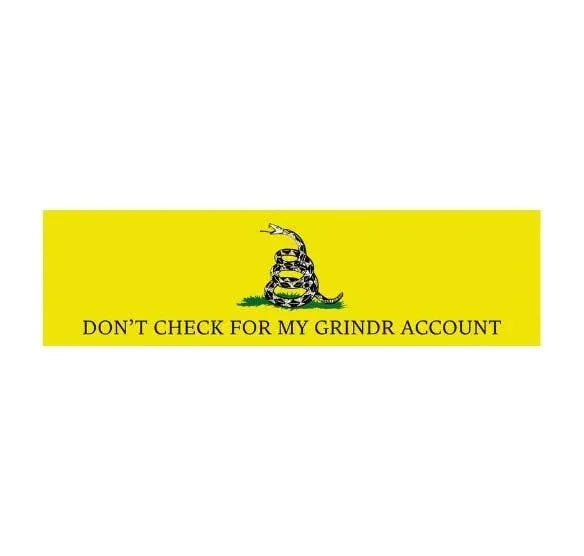 Don't Check for my Grindr Account - Frog Mustard Stickers