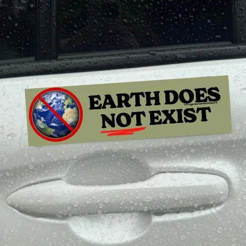 Earth does NOT exist - Frog Mustard Stickers