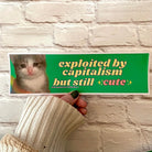 Exploited by Capitalism but Still Cute - Frog Mustard Stickers
