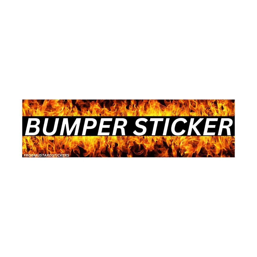 FLAMING BUMPER STICKER - Frog Mustard Stickers