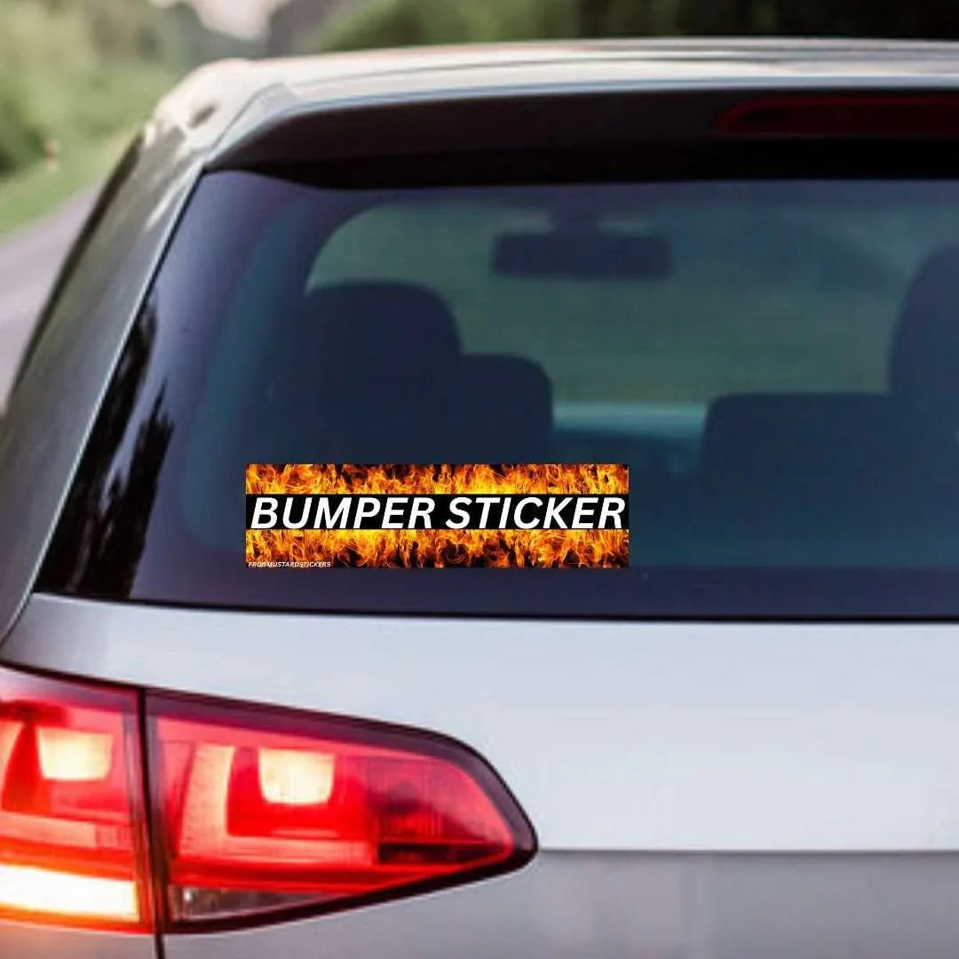 FLAMING BUMPER STICKER - Frog Mustard Stickers