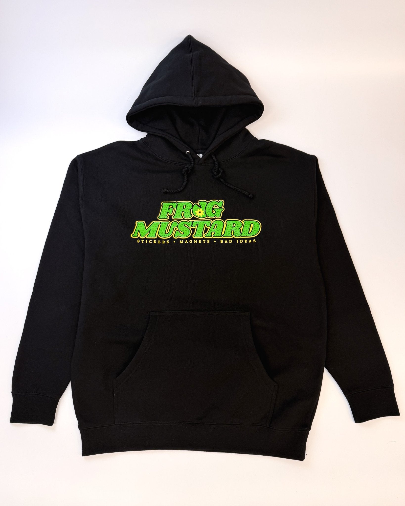 Frog Mustard Logo Hoodie | Heavyweight Screen Printed Hoodie - Frog Mustard Stickers