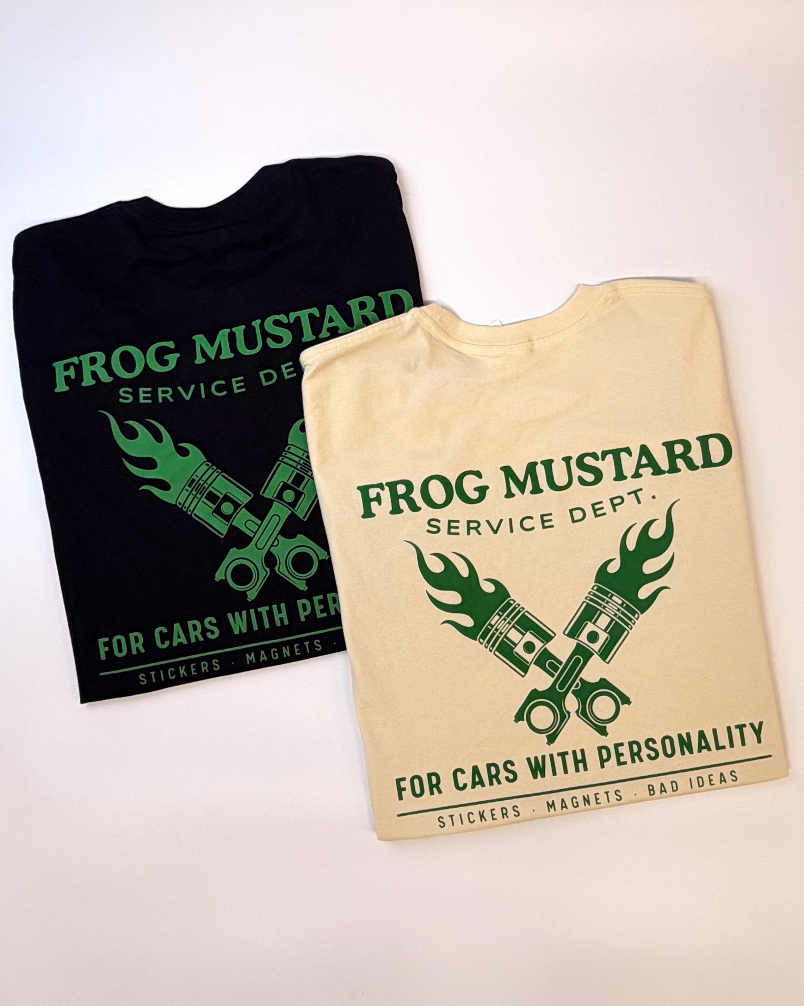 Frog Mustard Service Dept. Heavyweight Tee - Frog Mustard Stickers