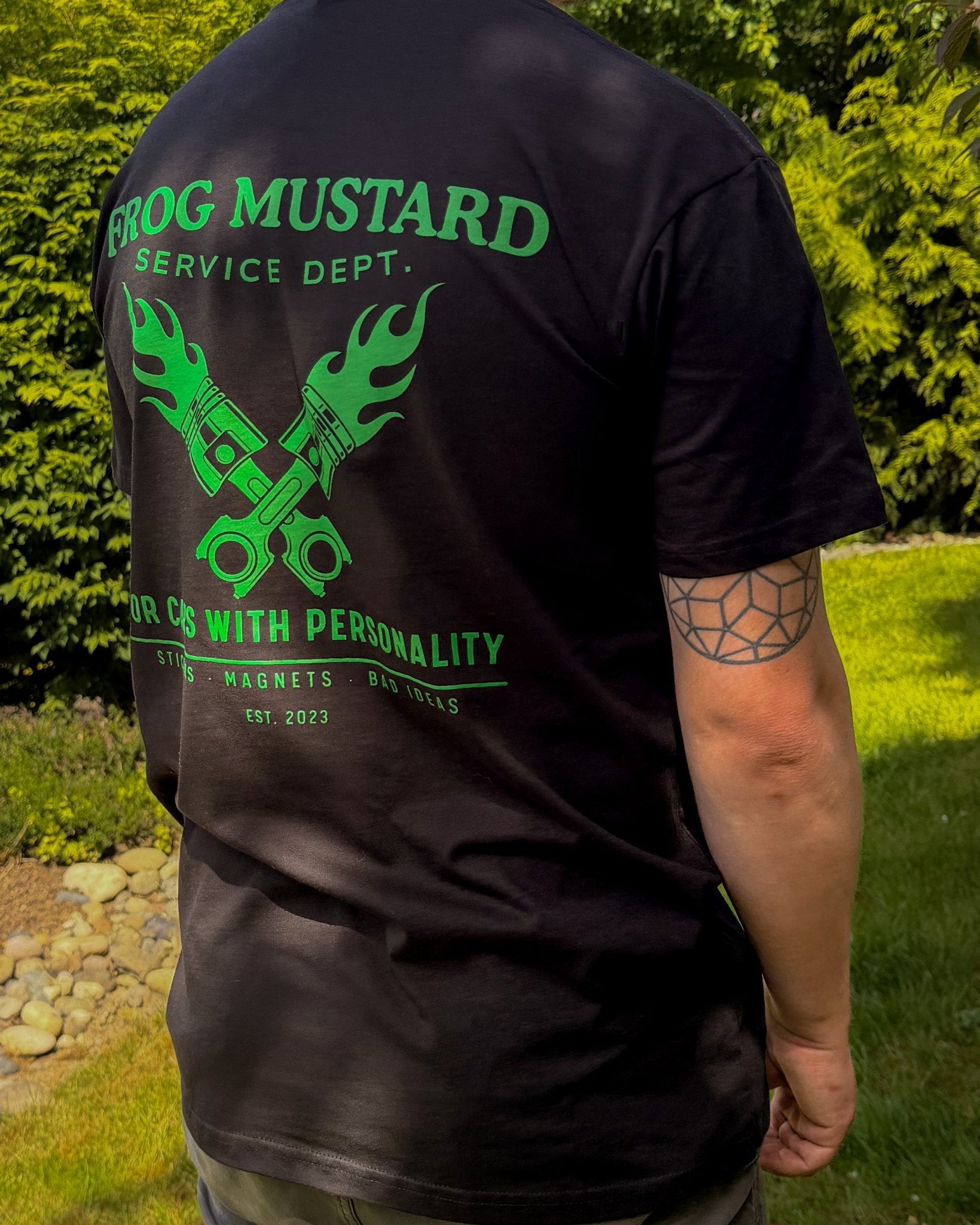 Frog Mustard Service Dept. Heavyweight Tee - Frog Mustard Stickers