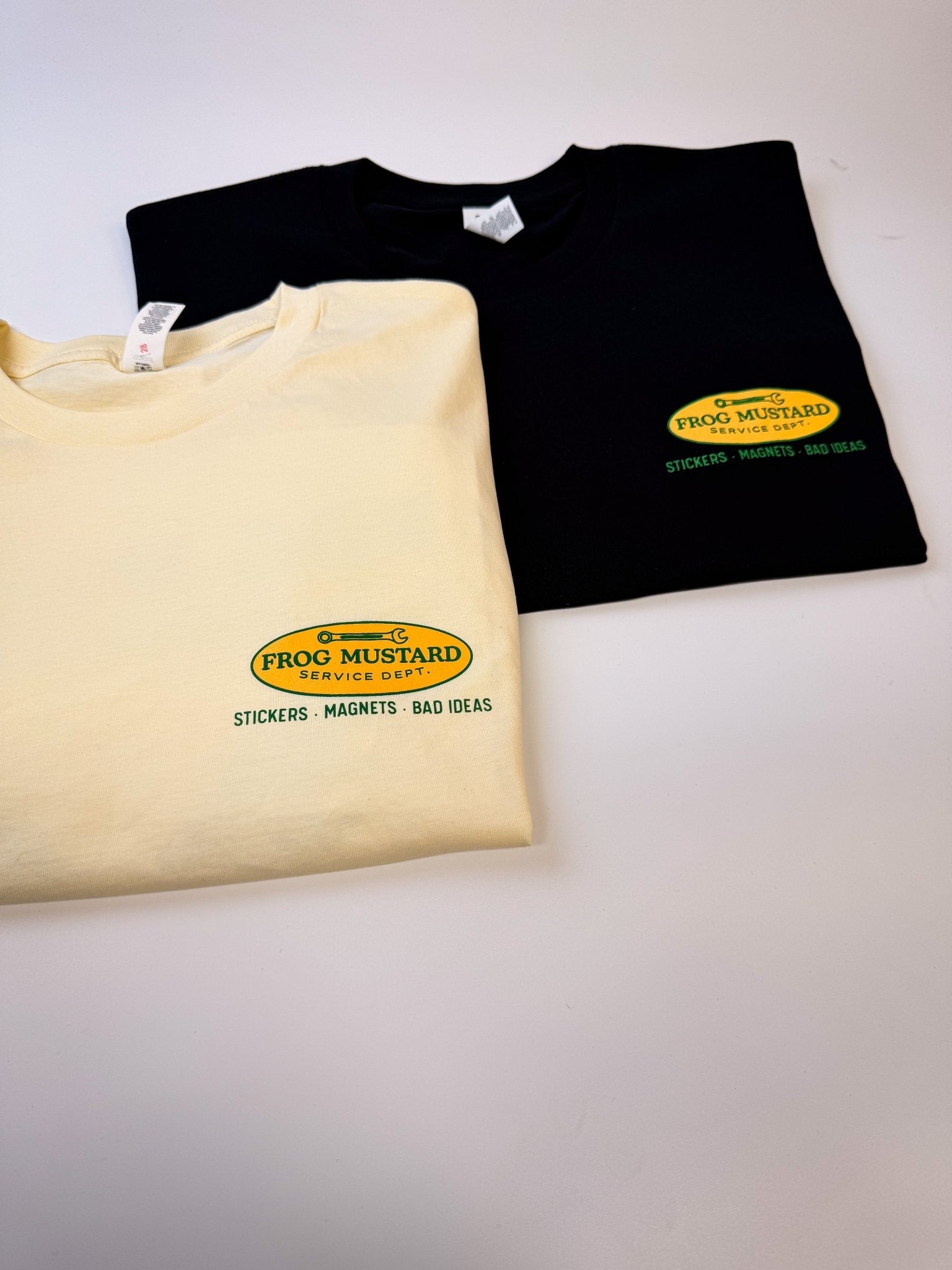 Frog Mustard Service Dept. Heavyweight Tee - Frog Mustard Stickers