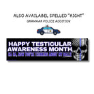 Happy Testicular Awareness Month (Ha, Ha Now Your Thinkin About My Balls) - Frog Mustard Stickers