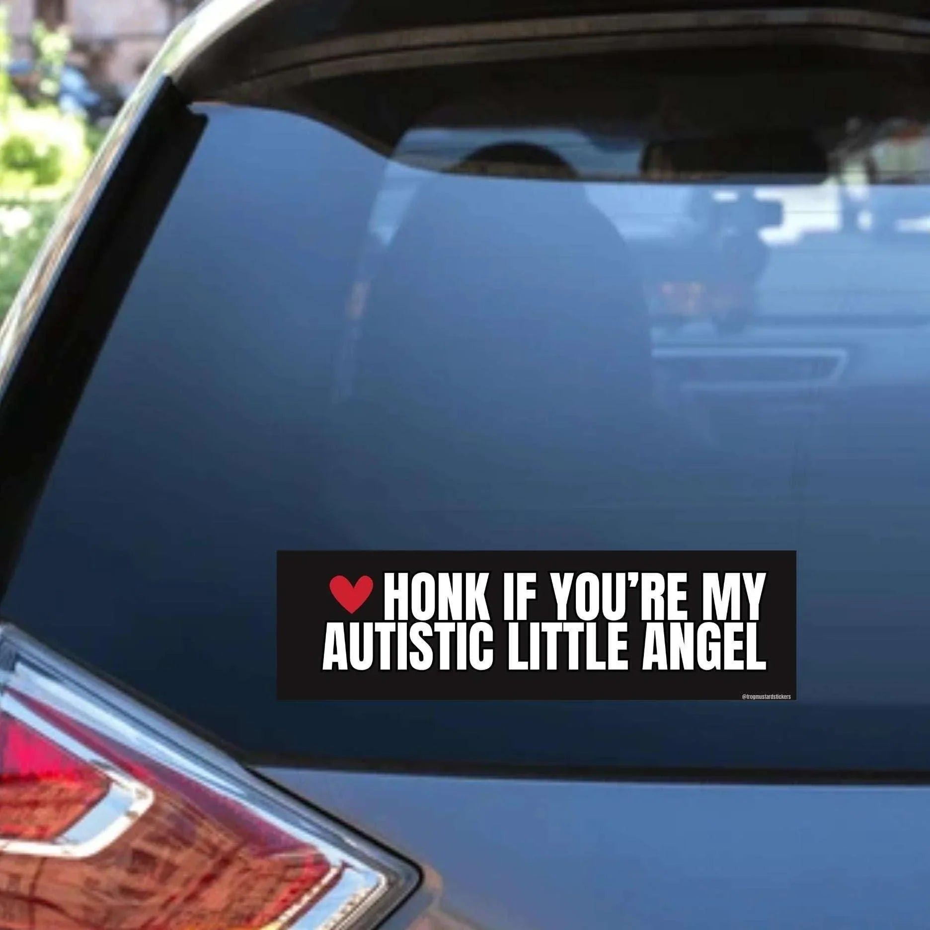 Honk if You're My Autistic Little Angel Car Decal - Frog Mustard Stickers