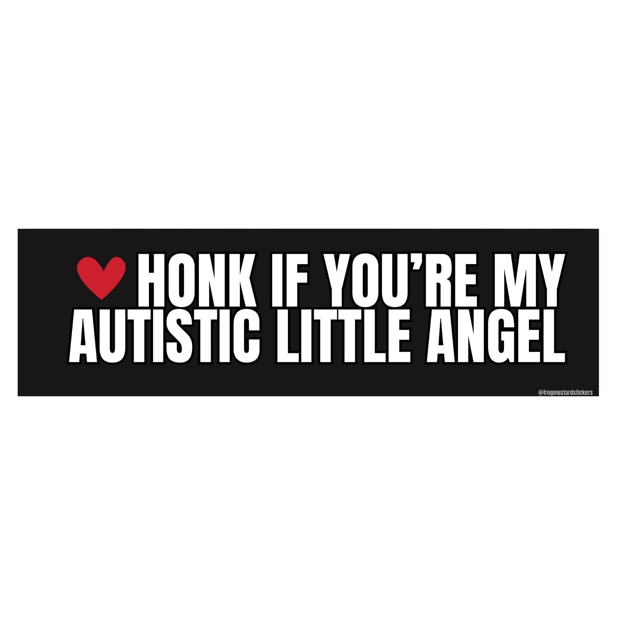 Honk if You're My Autistic Little Angel Car Decal - Frog Mustard Stickers