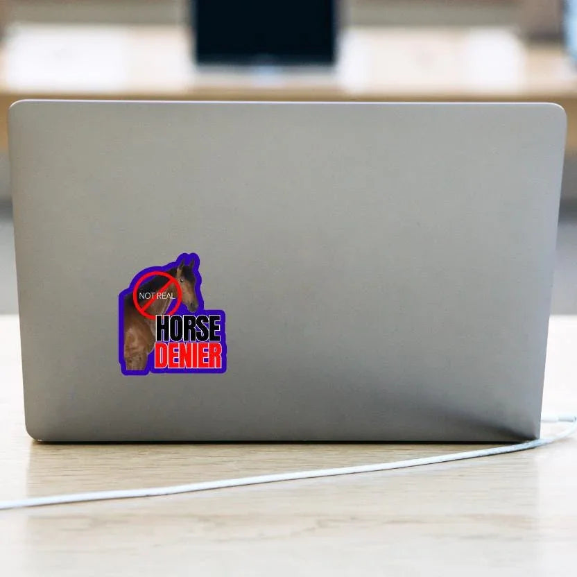 Horse DENIER (they are not real) - Die Cut Sticker - Frog Mustard Stickers