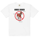 Horse Denier Unisex t-shirt - Frog Mustard Stickers