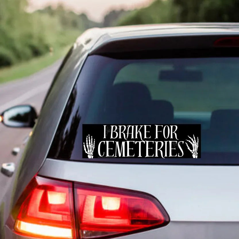 I Brake for Cemeteries - Frog Mustard Stickers