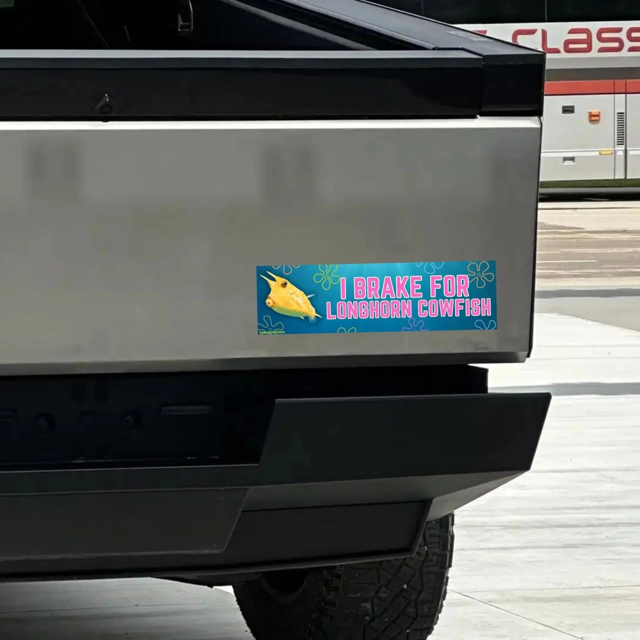 I Brake for Longhorn Cowfish - Frog Mustard Stickers