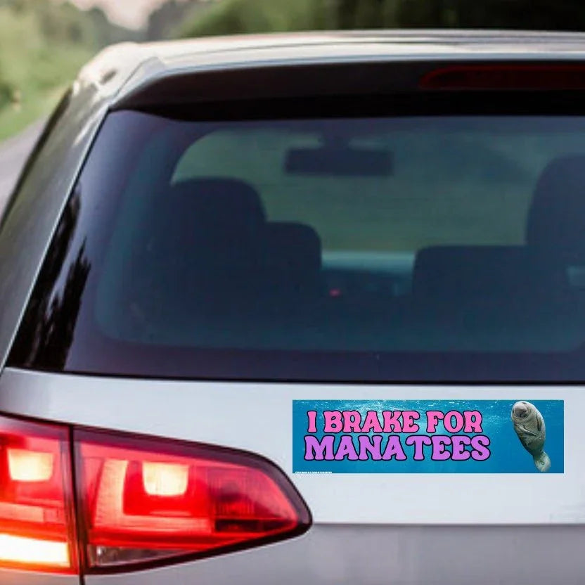 I Brake for Manatees - Frog Mustard Stickers