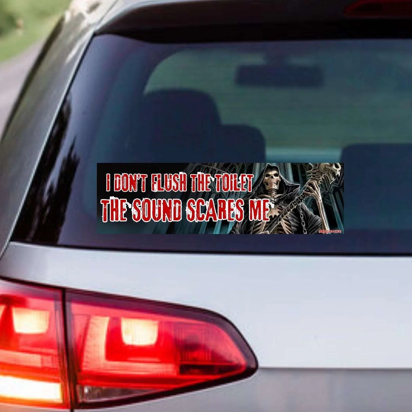 I Don't Flush the Toilet, the Sound SCARES Me - Frog Mustard Stickers