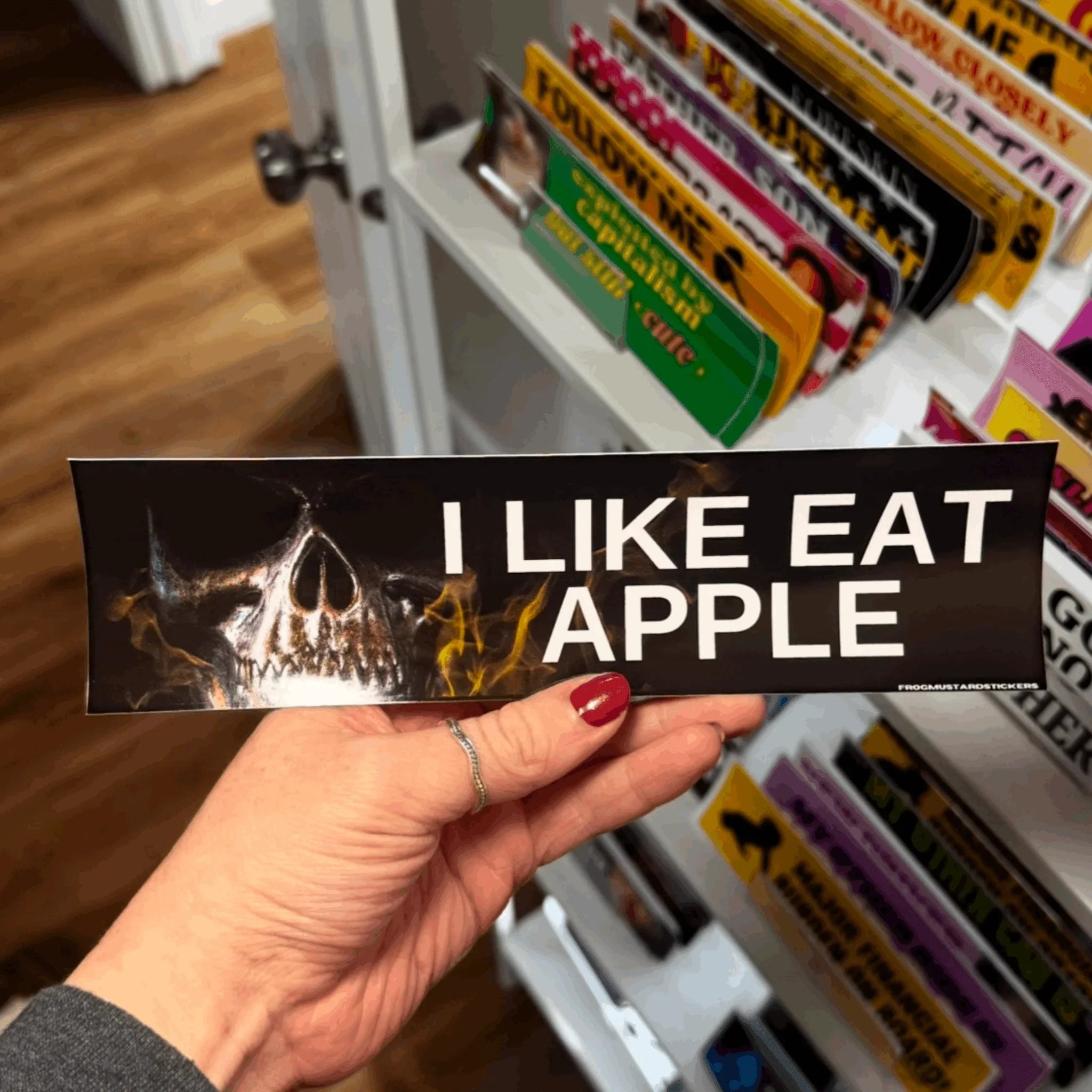 I like Eat Apple - Frog Mustard Stickers