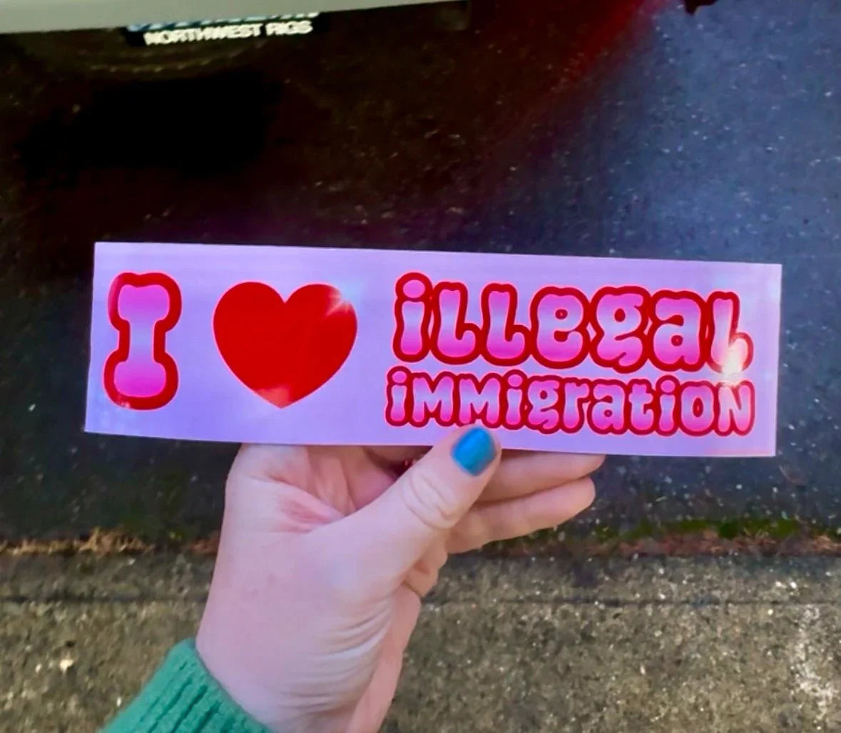 I Love Illegal Immigration - Frog Mustard Stickers