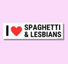 I Love Spaghetti & Lesbians - Frog Mustard Stickers