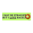 I May Be Straight, but I Love Bagels - Frog Mustard Stickers