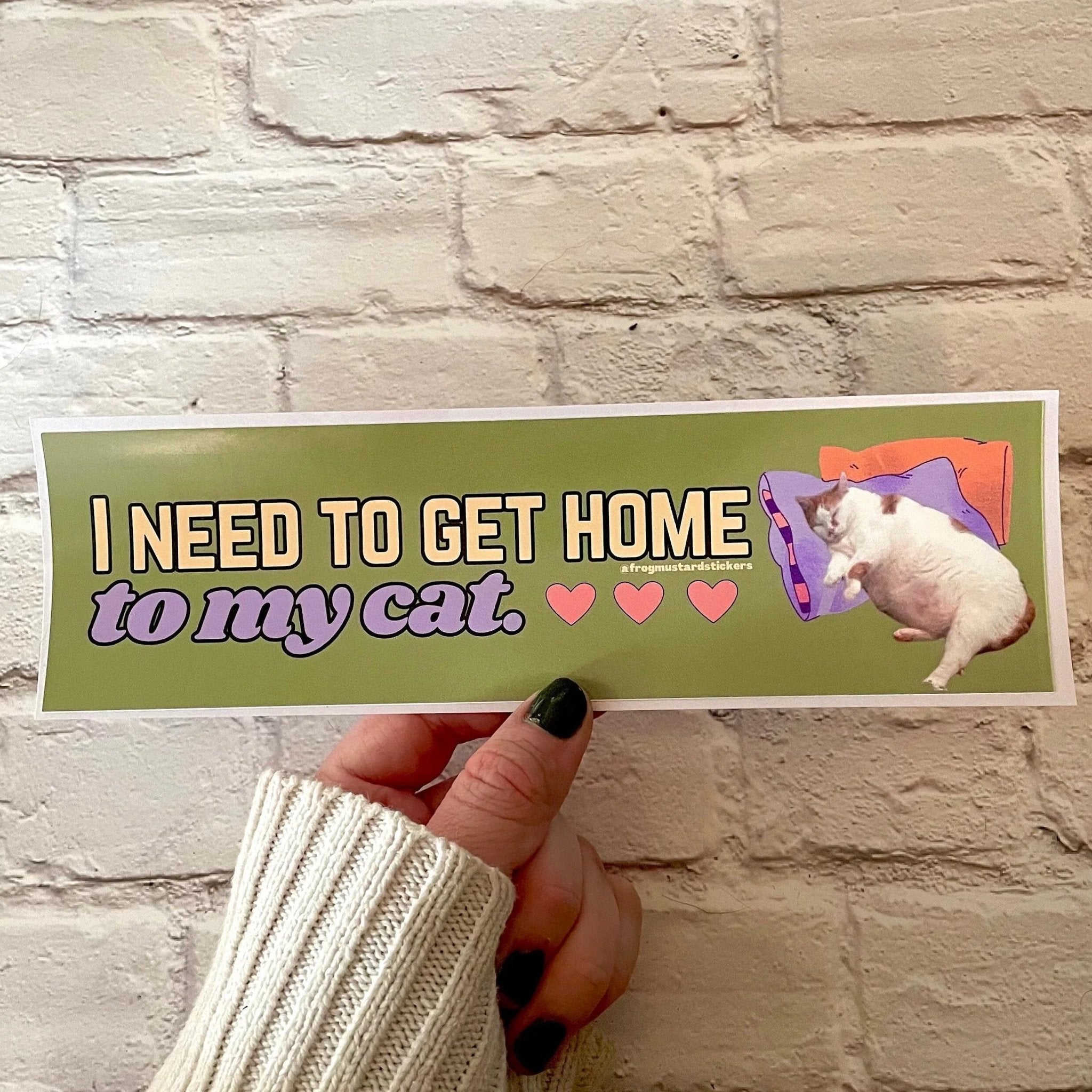 I Need to Get Home to My Cat - Frog Mustard Stickers