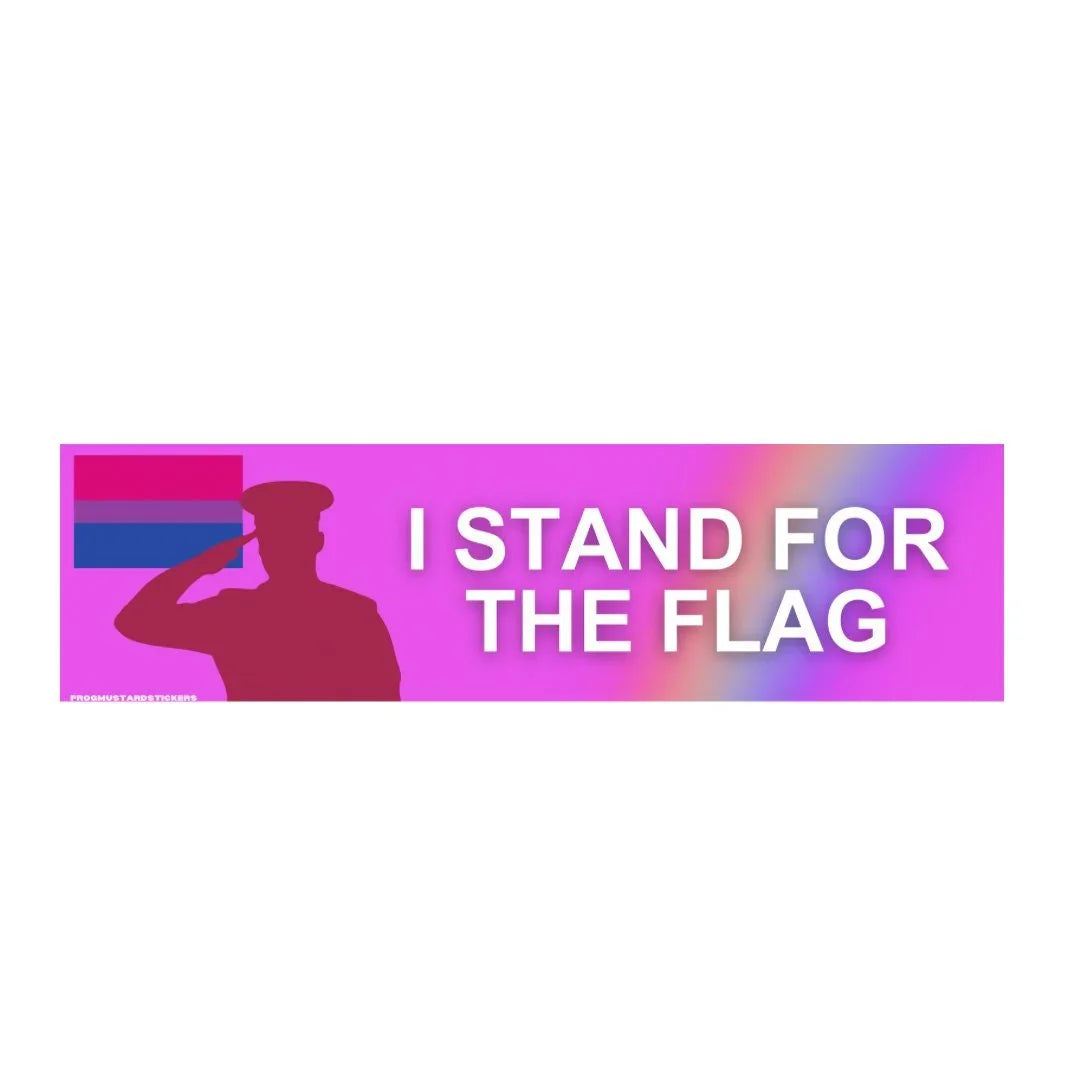 I Stand for the (Bisexual) Flag - Frog Mustard Stickers