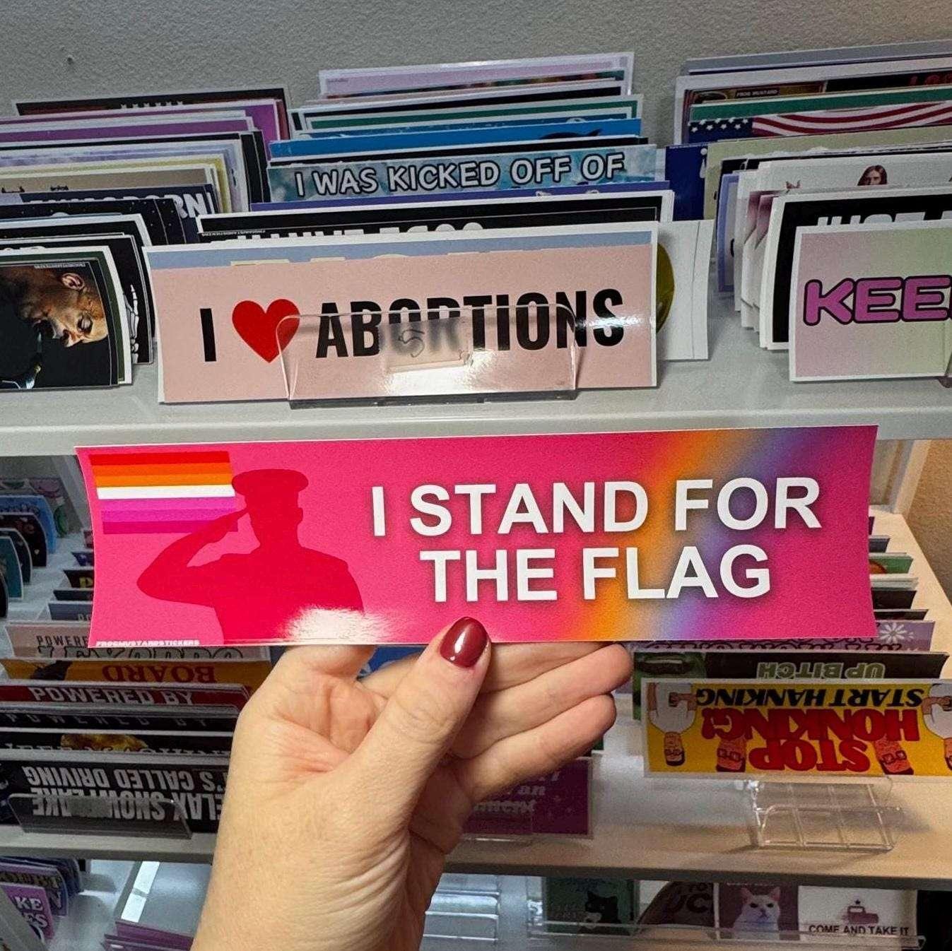 I Stand for the (Lesbian) Flag - Frog Mustard Stickers