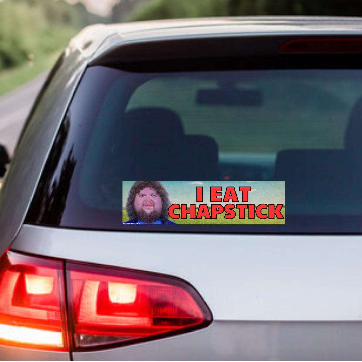 I eat Chapstick JD Vance Meme | Unhinged Political Sticker | 8.5" x 2.5"| Bumper Car Sticker OR Magnet Premium Weather-proof Vinyl