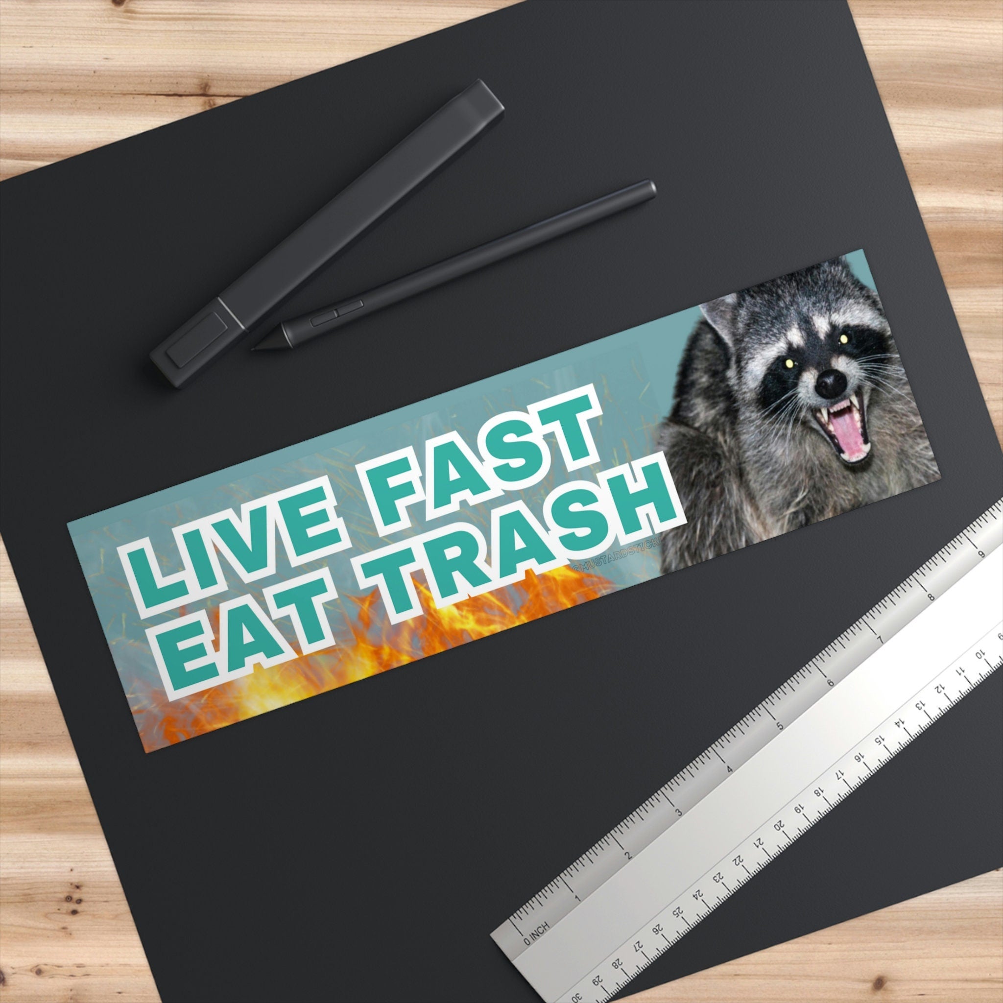 Live Fast, Eat Trash Racoon - frogmustard stickers